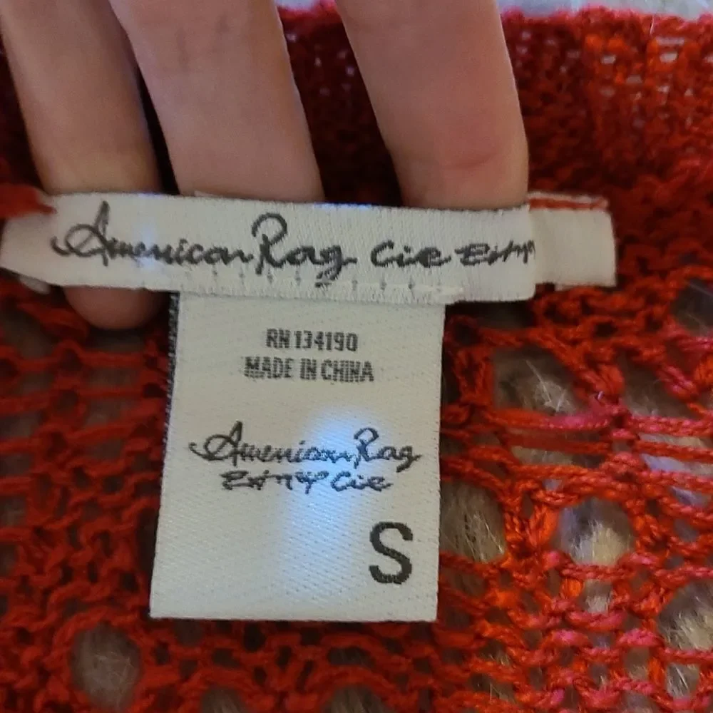 American rag cie womens pullover‎ burnt orange knit light weight sweater